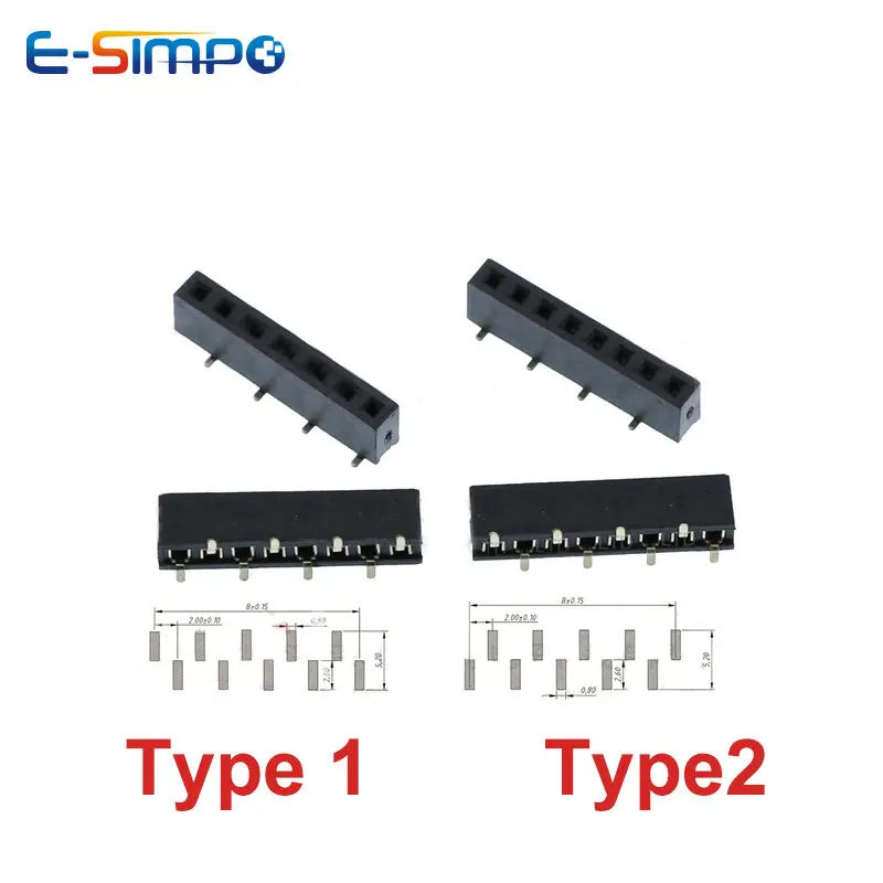 Male Female Header Pin - 10 шт., шаг 2,0 мм, SMD