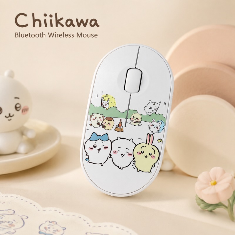 Diy Mouse Electronics - Симпатичная беспроводная Bluetooth-мышь Chiikawa, двухрежимная, бесшумная,