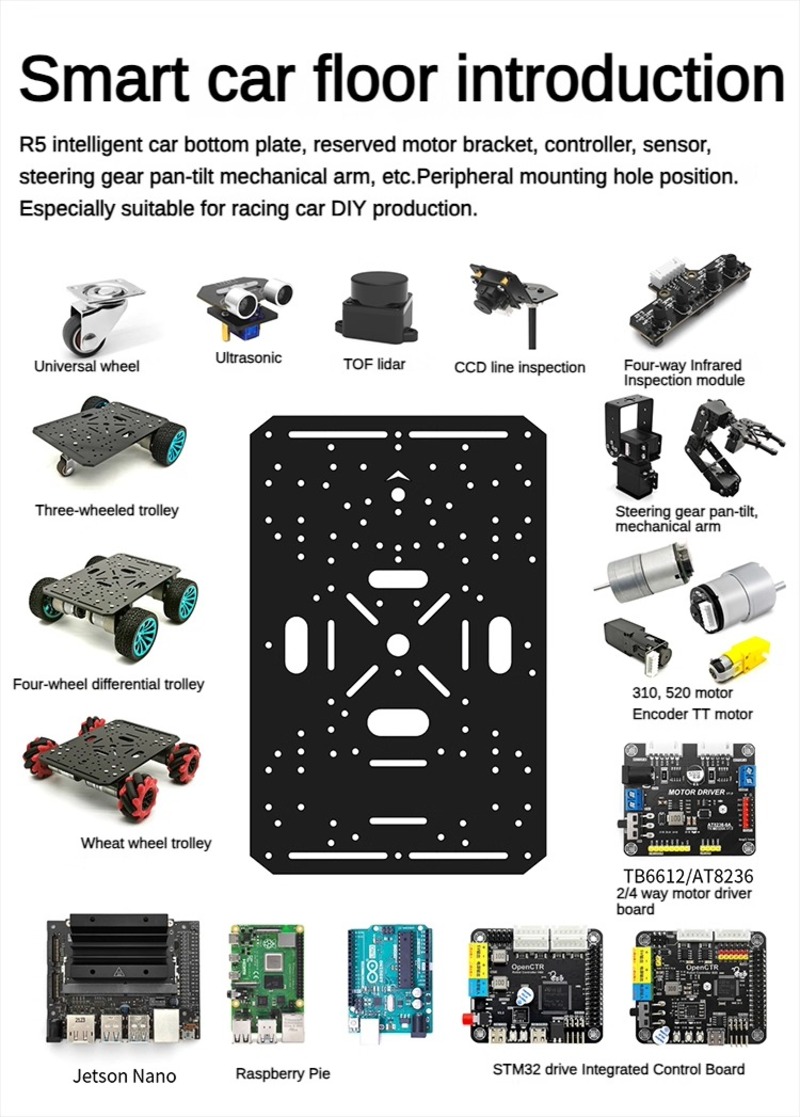 Шасси робота 4WD с моторами TT – обзор и цена Diy Robot Electronics Kit